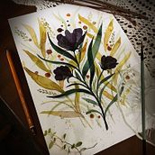 kwiaty. Traditional illustration, and Watercolor Painting project by Kaśka Gorczyca - 01.19.2022
