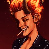 Flame Boy Portrait. Un progetto di Illustrazione tradizionale, Disegno, Illustrazione digitale, Disegno di ritratti, Disegno digitale e Pittura digitale di David González - 19.01.2022