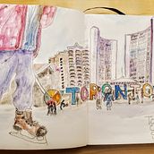 Places in Toronto, Day Trips and Vacations . Traditional illustration, Sketching, Drawing, Watercolor Painting, Architectural Illustration, and Sketchbook project by Linda Rogers - 01.19.2022