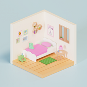 Quartinho isométrico. Un proyecto de 3D de Ohannna Cunha - 19.01.2022