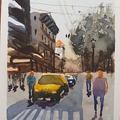 My project in Urban Landscapes in Watercolor course Ein Projekt aus dem Bereich Bildende Künste, Aquarellmalerei und Architektonische Illustration von sorinocneanu - 20.01.2022