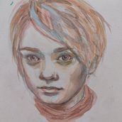Meu projeto do curso: Retrato artístico em aquarela. Fine Arts, Painting, Watercolor Painting, and Portrait Drawing project by Cláudia Araújo - 01.16.2022