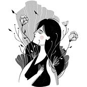 Più fiori nel cuore. Un progetto di Illustrazione tradizionale, Disegno, Illustrazione digitale, Disegno di ritratti e Disegno digitale di Chiara Franchi - 20.01.2022