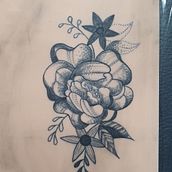 Meu projeto do curso: Tatuagem botânica com pontilhismo Ein Projekt aus dem Bereich Traditionelle Illustration, Tattoodesign und Botanische Illustration von Cheila Pires - 20.01.2022