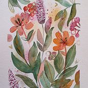 Meu projeto do curso: Aquarela floral: conecte-se com a natureza. Traditional illustration, Painting, Watercolor Painting, and Botanical Illustration project by Julia C B Gianordoli - 01.20.2022
