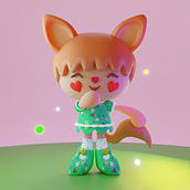 Mi Proyecto del curso: Creación de personajes kawaii en 3D con Blender . Un progetto di Illustrazione tradizionale, Character design, Illustrazione digitale, Modellazione 3D e Manga di Massashi3d massashi3d@gmail.com - 16.01.2022