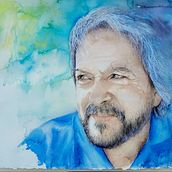 Retrato realista a aguarela . 56 cm x 76 cm .. Watercolor Painting, Painting, and Fine Arts project by Adelaide Aquarelas - 02.21.2022