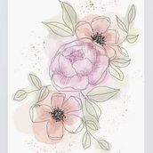 Peony digital sketch . Ilustrație tradițională de sewingnikki - 12.28.2021