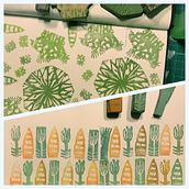 My project in Sketchbooking with Handmade Stamps course. Un proyecto de Ilustración tradicional, Pattern Design, Estampación, Sketchbook y Grabado de gargoule - 21.01.2022