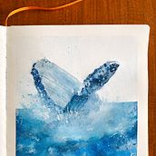 Meu projeto do curso: Técnicas de ilustração naturalista: baleias em aquarela. Traditional illustration, and Watercolor Painting project by Simone Pompêo - 01.21.2022