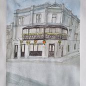 My project in Architectural Sketching with Watercolor and Ink course. Sketching, Drawing, Watercolor Painting, Architectural Illustration, Sketchbook & Ink Illustration project by quin_phillip - 01.22.2022