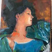 Erstes Portrait in Öl nach absolviertem Onlinekurs . Painting, and Oil Painting project by Silke Neumann - 01.22.2022