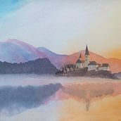 My project in Atmospheric Landscapes in Watercolor  course. Un proyecto de Bellas Artes, Pintura y Pintura a la acuarela de Bolla Eszter - 23.01.2022