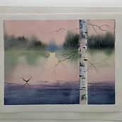 Aspen Tree: Proyecto final de Atmospheric Landscapes in Watercolor Ein Projekt aus dem Bereich Traditionelle Illustration von María Teresa Vannini - 23.01.2022