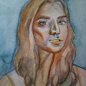 Meu projeto do curso: Retrato artístico em aquarela. Fine Arts, Painting, Watercolor Painting, and Portrait Drawing project by Paola Delgado - 01.23.2022