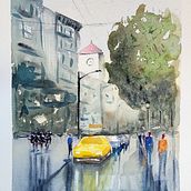 Mi Proyecto del curso: Paisajes urbanos en acuarela Ein Projekt aus dem Bereich Bildende Künste, Aquarellmalerei und Architektonische Illustration von Rosa Rey Pousada - 23.01.2022