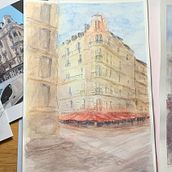 My project in Architectural Sketching with Watercolor and Ink course. Sketching, Drawing, Watercolor Painting, Architectural Illustration, Sketchbook & Ink Illustration project by monica_jarnkvist - 01.23.2022