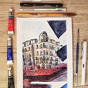 Mi Proyecto del curso: Dibujo arquitectónico con acuarela y tinta. Esboçado, Desenho, Pintura em aquarela, Ilustração arquitetônica, Sketchbook e Ilustração com tinta projeto de Pachi Emdi - 07.04.2021