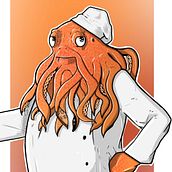 Octopus Chef. Traditional illustration project by Eduardo Arcas - 01.25.2022