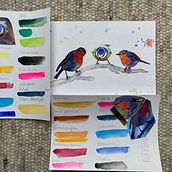 Mein Kursprojekt: Illustriere Vögel mit expressiven Aquarelltechniken. Un progetto di Illustrazione tradizionale, Pittura ad acquerello, Disegno realistico e Illustrazione naturalistica di Maja - 25.01.2022