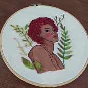 Meu projeto do curso: Criação de retratos bordados com aquarela. Un proyecto de Pintura, Pintura a la acuarela, Bordado y Diseño textil de Elaine Aparecida de Lima - 23.01.2022