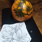 Mein Kursprojekt: Botanisches Tattoo mit Pointillismus . Ilustrasi tradisional, Desain Tato & Ilustrasi Botani proyek oleh thea_francke - 01.25.2022