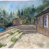My project in Natural Landscapes in Watercolor course. Fine Arts, Painting, and Watercolor Painting project by Mimi Rondenet - 01.22.2022