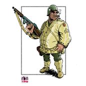 Diseño de personajes: Sergeant Grumpy. Un progetto di Design, Illustrazione tradizionale, Character design, Direzione artistica e Fumetto di Rubén Huéscar Santos - 21.05.2020