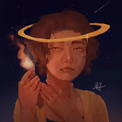 Mi Proyecto del curso: Retratos digitales de fantasía con Photoshop. Projekt z dziedziny Trad, c, jna ilustracja,  R, sunek, Ilustracja c, frowa, Portret, R, sunek c, frow, Malarstwo c i frowe użytkownika brenda_palomeque - 27.01.2022