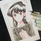 Komi-san (Fanart). Un proyecto de Ilustración tradicional, Manga y Diseño de personajes de Caio Yo - 10.01.2022