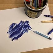 Mon projet du cours : Dessin de paysage aux pastels : jouez avec la lumière. Traditional illustration, Fine Arts, Pencil Drawing, Drawing, and Artistic Drawing project by mar_prevost - 01.29.2022
