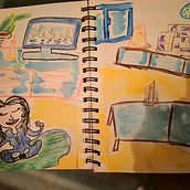Il mio progetto del corso: Sketchbook per esplorare il tuo stile di disegno. Traditional illustration, Sketching, Creativit, Drawing, Watercolor Painting, Sketchbook, and Gouache Painting project by Vale Aquilino - 01.29.2022