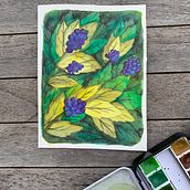 My project in Negative Watercolor Painting for Botanical Illustration course. Traditional illustration, Watercolor Painting, and Botanical Illustration project by Chiara Borsari - 01.29.2022