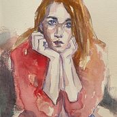 My project in Artistic Portrait with Watercolors course. Un proyecto de Bellas Artes, Pintura, Pintura a la acuarela y Dibujo de Retrato de Diana D'allori - 29.01.2022