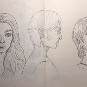 My project in Portrait Sketchbooking: Explore the Human Face course. Sketching, Drawing, Portrait Drawing, Artistic Drawing, and Sketchbook project by h t - 01.29.2022