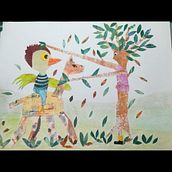 Encuentro de amigos. Traditional illustration, Character Design, Collage, Paper Craft, Children's Illustration, Creating with Kids, and Narrative project by Emma Ribera - 01.30.2022