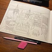 Mijn project van de cursus: Creatief schetsen: geef je illustraties levendigheid en detail. Un progetto di Illustrazione tradizionale, Bozzetti, Disegno a matita, Disegno, Pittura ad acquerello, Sketchbook e Illustrazione con inchiostro di marniamsterdam - 30.01.2022