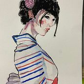 Meu projeto do curso: Retrato artístico em aquarela. Fine Arts, Painting, Watercolor Painting, and Portrait Drawing project by Juan Queiroz - 02.23.2022