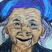 Old lady with a smile. Traditional illustration project by eszterreka - 05.10.2021