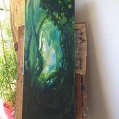 Painting on wood - acrylics and acrylic ink. Fine Arts project by Hannah - 02.01.2022