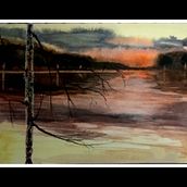Mi Proyecto del curso: Paisajes atmosféricos en acuarela. Fine Arts, Painting, and Watercolor Painting project by felix_el_gato2020 - 02.01.2022