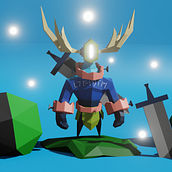 Meu projeto do curso: Modelagem de personagens low poly para videogames Ein Projekt aus dem Bereich 3D, 3-D-Modellierung, Videospiele, Design von 3-D-Figuren und Design für Videospiele von Anderson Rocha - 31.01.2022