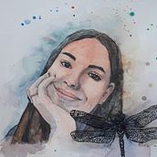Mi Proyecto del curso: Retrato ilustrado en acuarela. Un progetto di Illustrazione tradizionale, Belle arti, Pittura, Disegno, Pittura ad acquerello, Disegno di ritratti e Disegno artistico di Maria Fernanda Müller - 02.08.2021