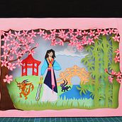 My project in Paper Cutting: Create Paper Scenes with Depth course - Mulan Inspired. Traditional illustration, Arts, Crafts, Editorial Design, Paper Craft, Stor, telling, Bookbinding, Children's Illustration, and DIY project by Akanksha divi - 02.02.2022