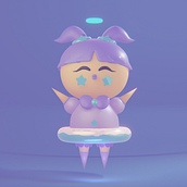 My project in Kawaii Character Creation in 3D with Blender  course. Traditional illustration, Character Design, Digital Illustration, 3D Modeling, and Manga project by Emily Grieves - 10.18.2022
