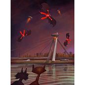 Ufo travellers in Bratislava. Un proyecto de Ilustración tradicional, Ilustración digital y Concept Art de michalsplho - 02.02.2022