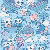 Kawaii-Interpretation von „Die Eule und das Kätzchen“ von Edward Lear Ein Projekt aus dem Bereich Traditionelle Illustration, Erweiterungsentwicklung, Kreativität, Zeichnung, Digitale Illustration und Kinder- und Jugendliteratur von kassie_boyd - 24.01.2022