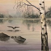 Mój projekt z kursu: Klimatyczne pejzaże wykonane akwarelą. Een project van  Beeldende kunst, Schilderij y Aquarelschilderen van mariolah - 01.02.2022