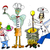 Cocinero mágicos del bosque en color. Traditional illustration project by Elena Muñoz - 02.04.2022
