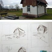 Kneippanlage in Winterruhe. Un progetto di Illustrazione tradizionale di Claudia Hillebrand-Brem - 04.02.2022